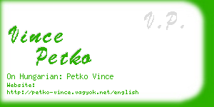 vince petko business card